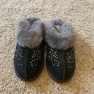 Brand New Embellished Black UGG Slippers